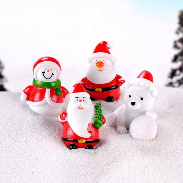 Santa Claus Snowman DIY Miniature Figurine Xmas Garden Decor Micro La'YH