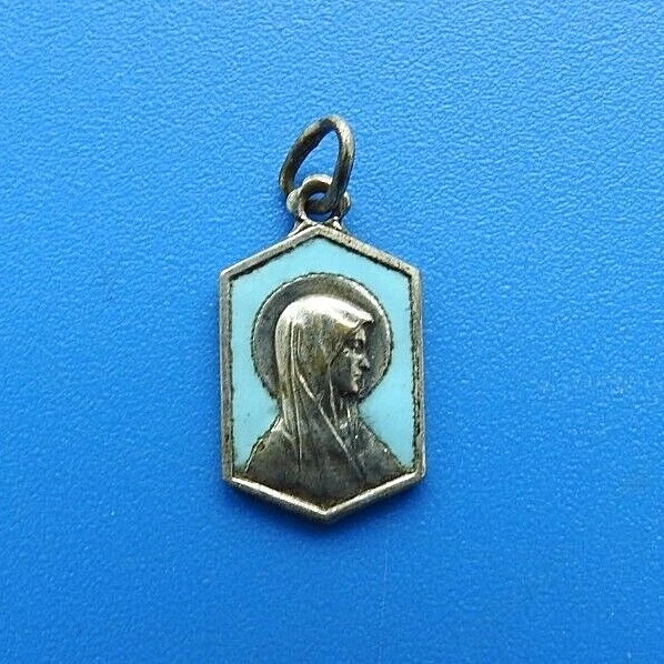 Médaille Miraculeuse Vierge En Argent Sterling 925 Plaqué Or - 14 Mm, Unisexe, Avec Boîte Cadeau