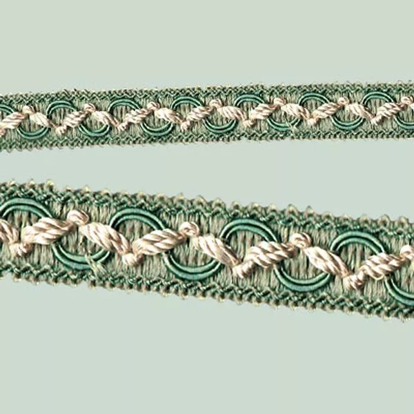 Fancy Braid - Pale Green / Cream 21mm Price is for 5 metres