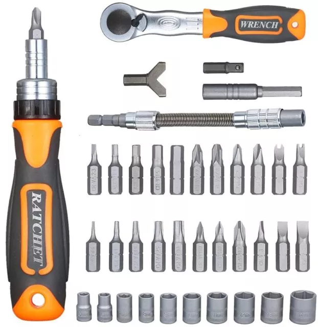 Ratchet Screwdriver Combination Toolbox Hardware Magnetic Screw Driver Kit Bits 3