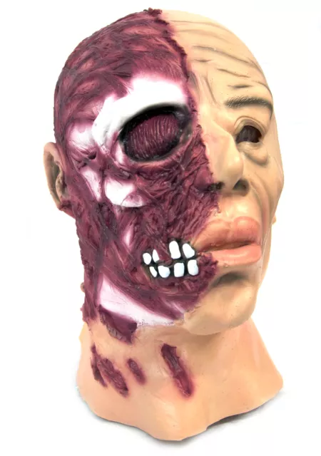 Soufflé Off Visage Zombie Masque Déguisement Horreur Halloween Gore 2 avec Peau