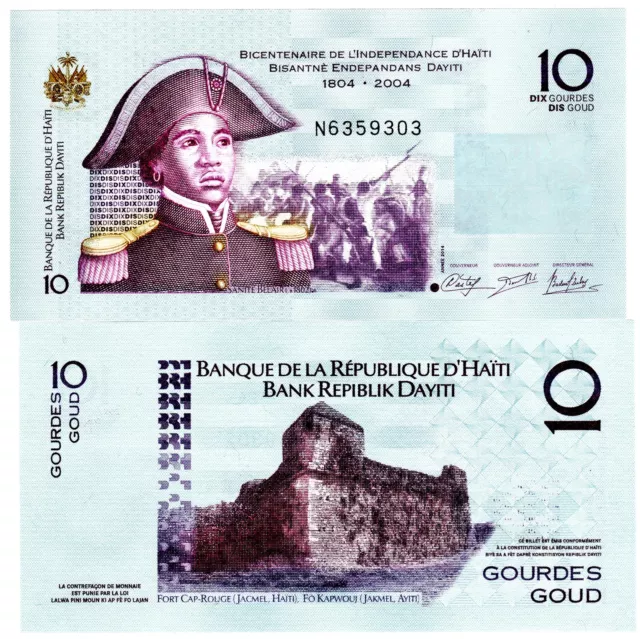 HAITI Billet 10 Gourde 2014 ( 2015 )  P272 COMMEMORATIVE NEUF UNC