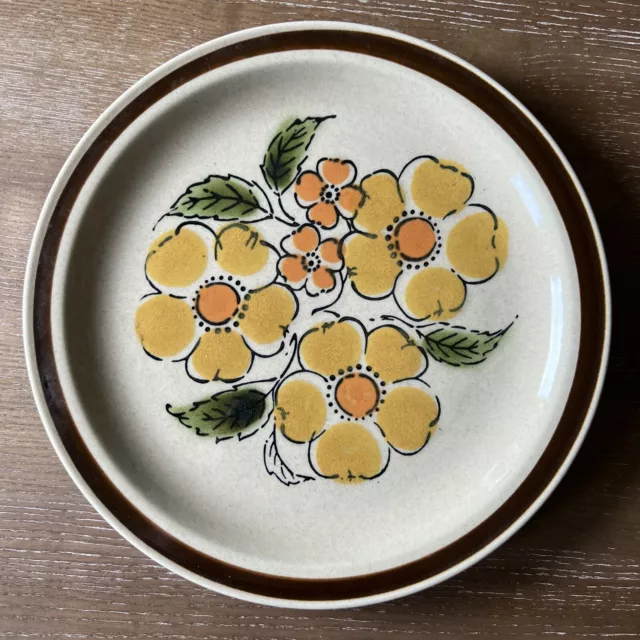 Vintage Montrose Hand Decorated Stoneware Japan Floral Flower MCM Dinner Plate