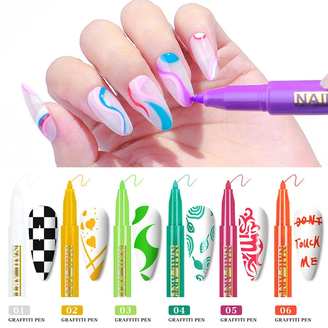 Graffiti Peinture Dessin Ligne Stylo Ongles Manucure Bloom Parsemant Beauté @ ,