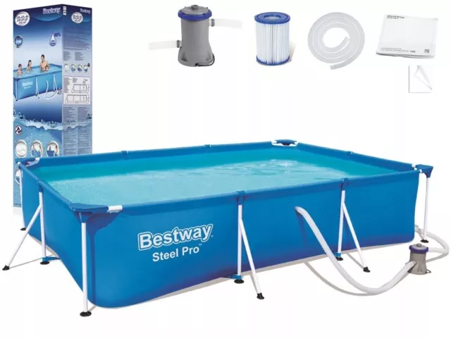 9.1FT SWIMMING POOL  PUMP FILTER BESTWAY 56411 300cm x 201cm x 66cm SET A+