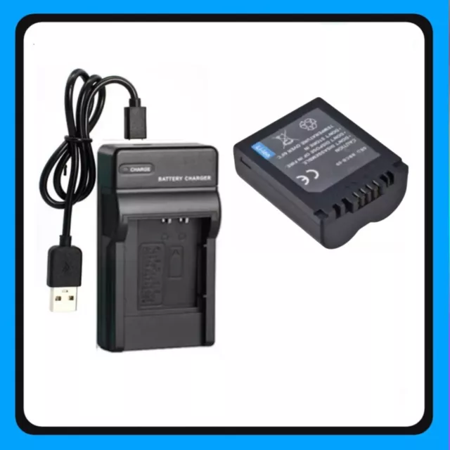 Batt Battery +MiC Charger  For Panasonic Lumix DMC-FZ7 DMC-FZ8 DMC-FZ18 DMC-FZ28