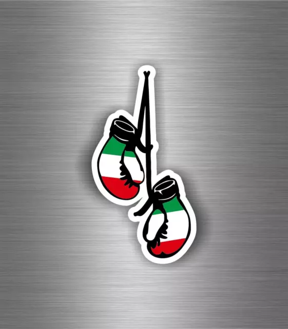 Autocollant sticker voiture moto gant de boxe drapeau italie italien