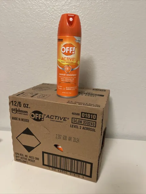 12 CANS OFF! Active Insect Repellent Liquid Sweat Resistant Repels Insects