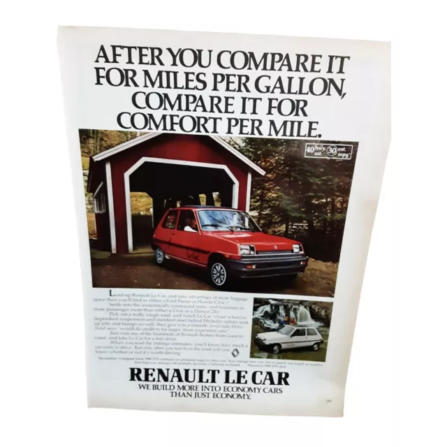 Renault vintage 1980 Magazine Print Ad