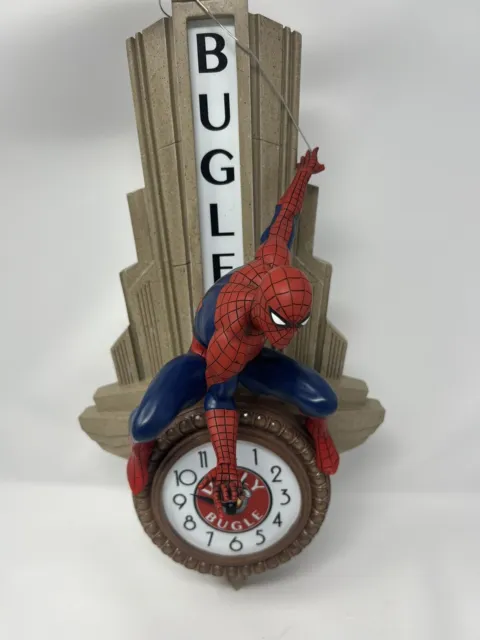 Spider Man Daily Bugle Wall Clock, Lights up - 16” tall,  Bradford Damage**Works