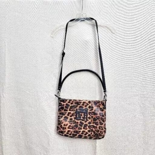 Liz Claiborne Echo Leopard Shoulder Bag Handbag 2 Zip Pockets 3 Open Top Pockets 3