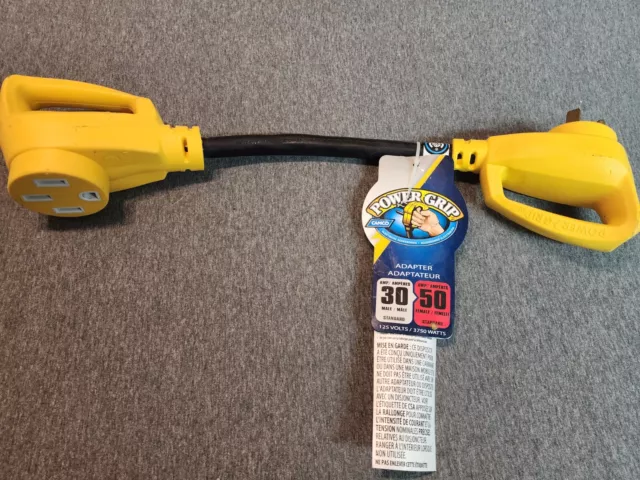Camco 30AM/50AF Power Grip 18" Dogbone - 90M/90F 125V/3750W Adapter 55185