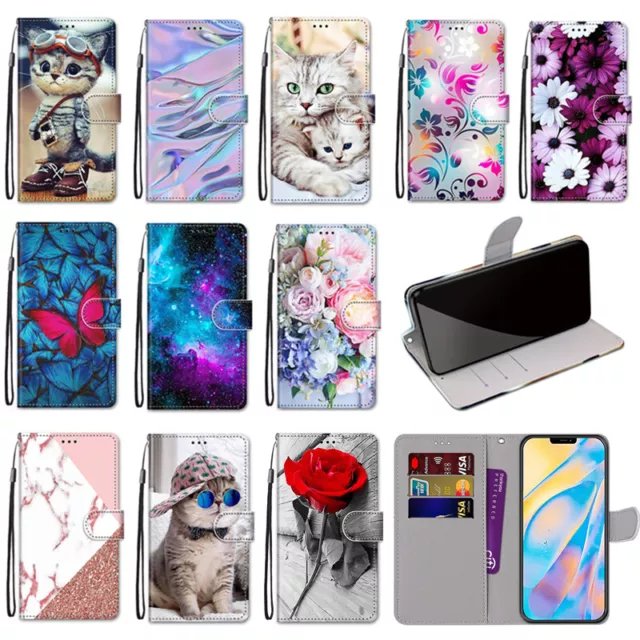 For Samsung Galaxy Phone Magnetic Leather Flip Stand Wallet Card Case Cover