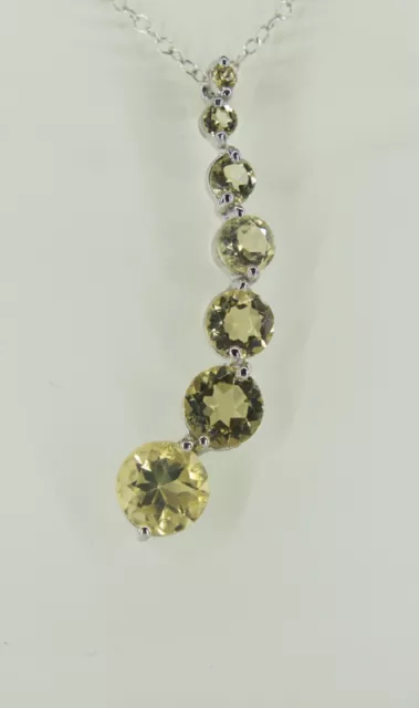 Noble 4,65 Carat Citrine Pendentif 925 Argent Collier Zitrintop Pierre Précieuse