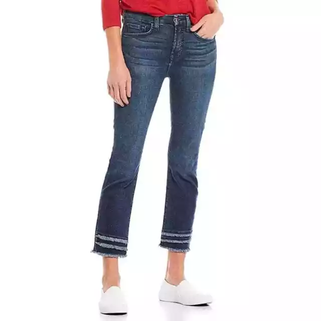 Jen7 by 7 For All Mankind Ankle Straight Jeans Released Hem High Waist Size 10