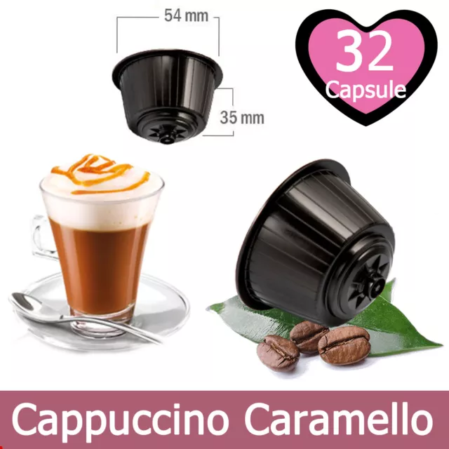 32 Capsule Caffè Kickkick Cappuccino Caramello Compatibili NESCAFE' DOLCE GUSTO