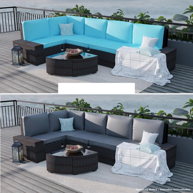 WINTERPREIS ECKLOUNGE GARTENMÖBEL Rattan Set Garten Eck Sofa Lounge