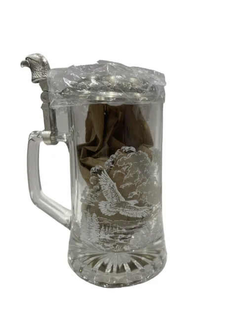 Avon Gift Collection American Eagle Tankard Clear Glass Stein New Without Box