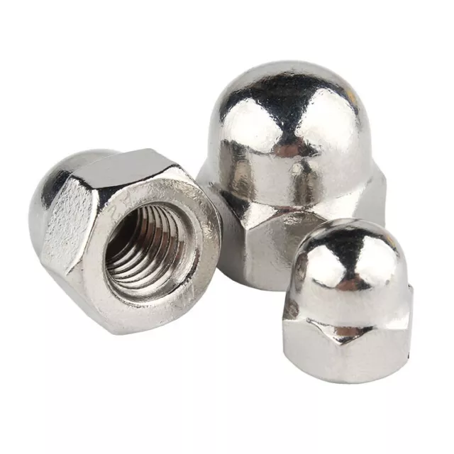 M3M4M5-M24 Dome Nuts Hexagon Hex Domed Nuts Stainless Steel To Fit Metric Bolts