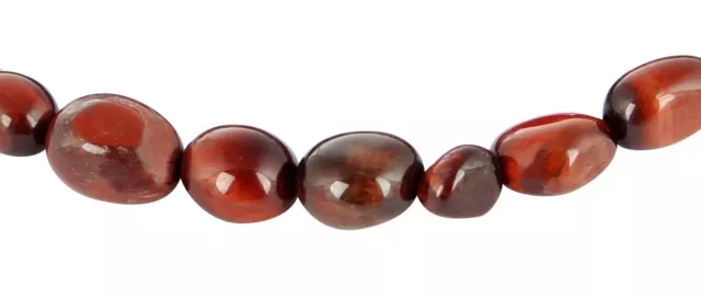 😏 Rotes Tigerauge Perlen ovale Nuggets ca. 10-12 mm Edelsteinperlen Strang 😉
