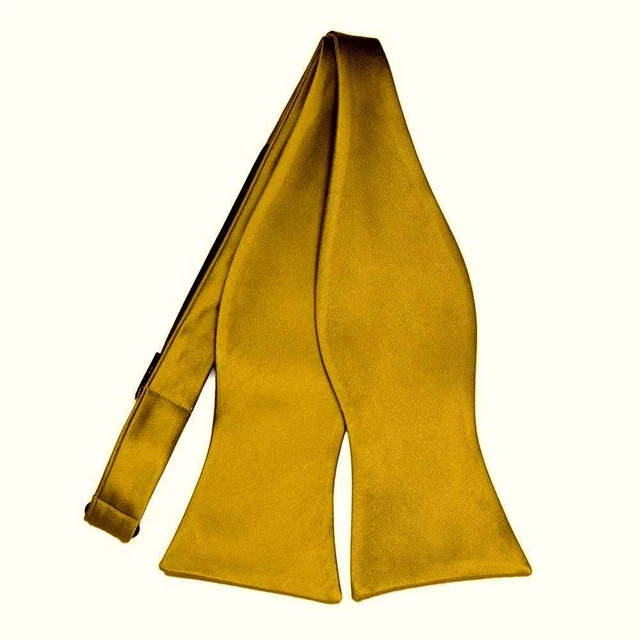 PLATINUM Silky Golden Bow Tie, Classic Men's Formal Fashion, Wedding * Dinning