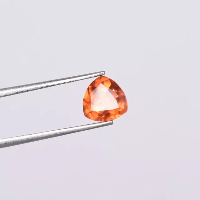 7 x 7 MM Orange Padparadscha Sapphire Trillion Natural Loose Gemstone 1.85 Carat