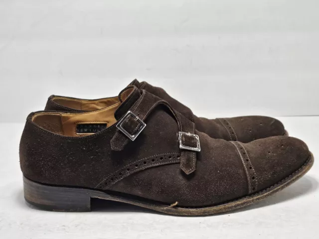 CALZOLERIA HARRIS Brown Suede Double Monk Strap Shoes Size 11 Barneys New York