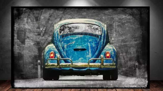 Leinwand Bild Er Xxl Pop Art Vw Käfer Auto Oldtimer Abstrakt Bunt Wand Poster