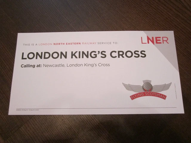 EDINBURGH KINGS CROSS Flying Scotsman LNER Window Carriage Destination ...