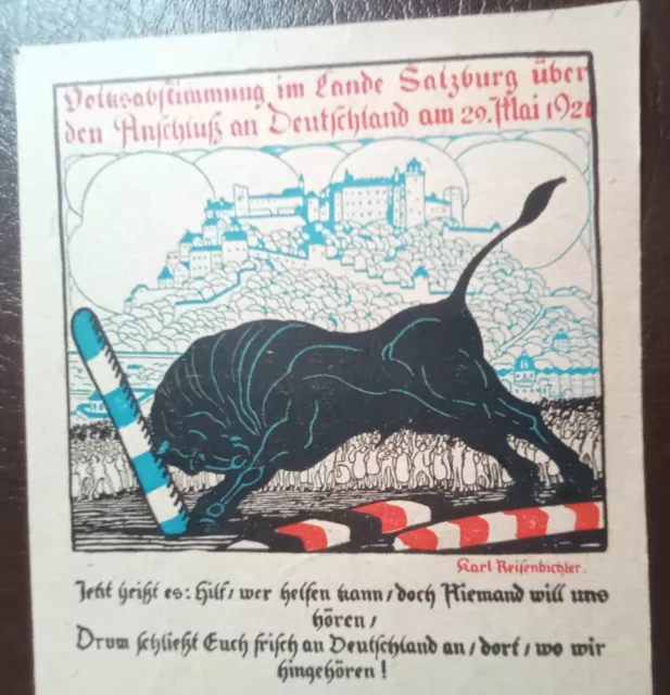 Volksabstimmung Salzburg Anschluss Österreichs an Deutschland Mai 1921