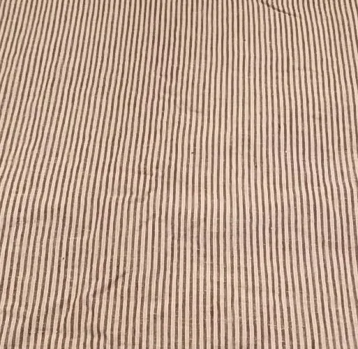 Pottery Barn Off White Linen Cotton Lined Drape Red Stripe Ticking 47x81 Curtain
