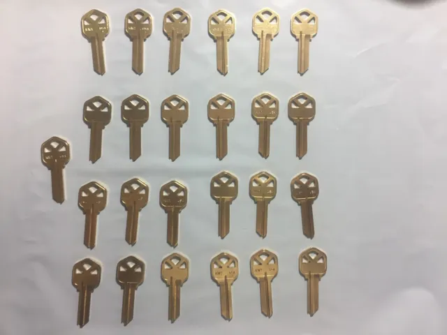 Taylor KW1 Brass Key Blanks for Kwikset Made in USA lot of 25