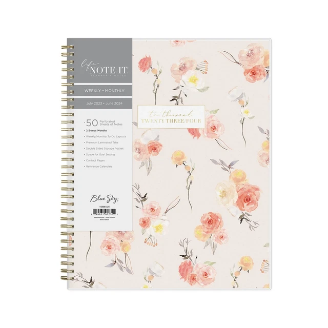 BLUE SKY LIFE Note It 20232024 Academic Year Weekly and Monthly P