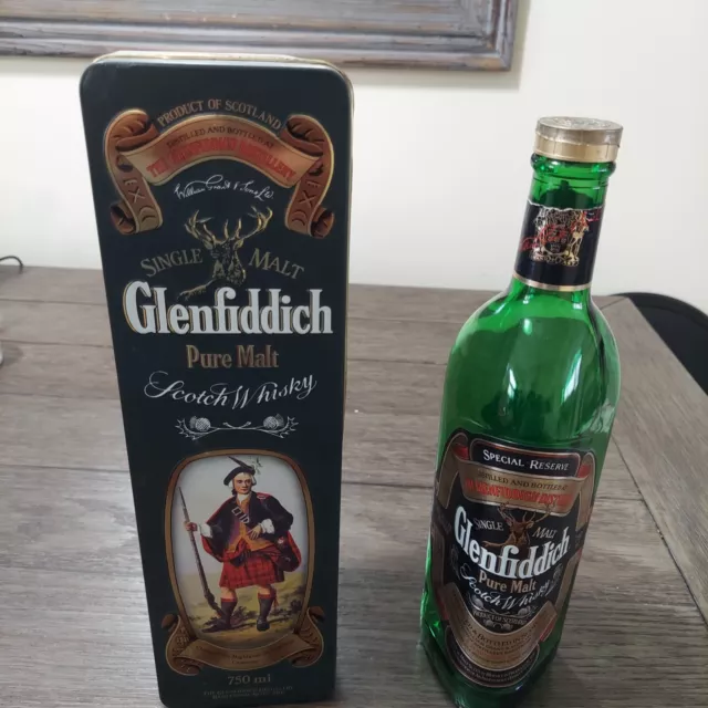 Glenfiddich Single Malt Scotch Whisky 12 Years Tin And Empty Bottle