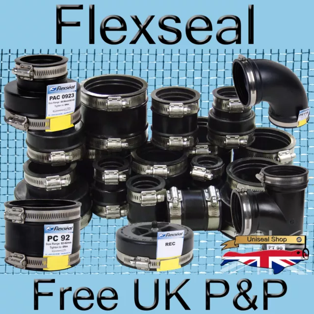 Flexseal (Fernco) Genuine EPDM Rubber Coupling Flexible Boot Pipe Connector