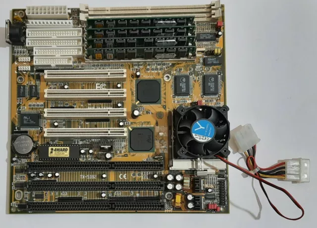 Fordlian/Redfox TX-5IB2 Sockel 7 ISA Mainboard + Pentium MMX 166MHz + 64MB RAM