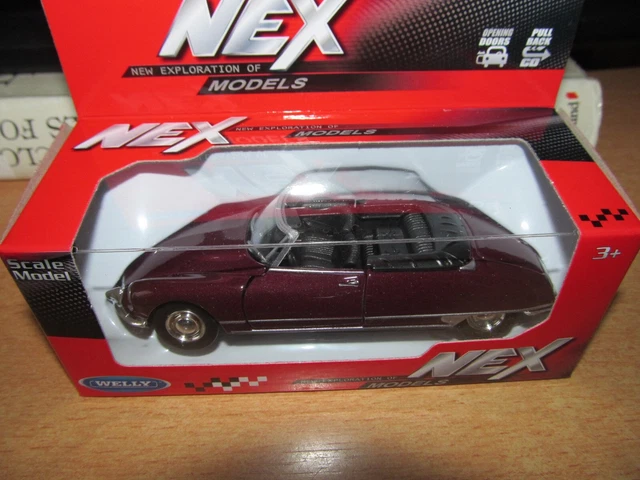 Miniature Voiture Citroën DS 19 Cabriolet Rouge - Échelle 1/36 - Marque Welly