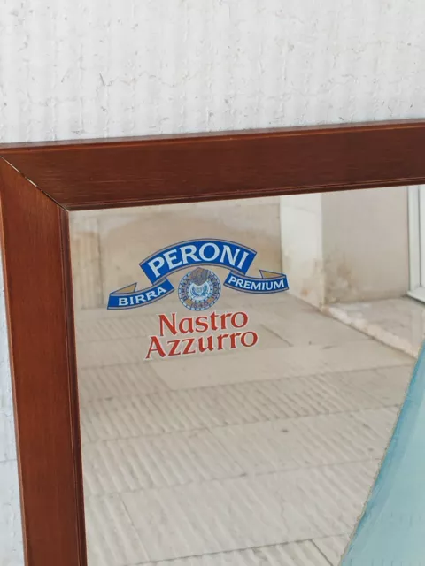 Specchio pubblicitario d'epoca Birra Peroni Nastro Azzurro 58x42 cm 2