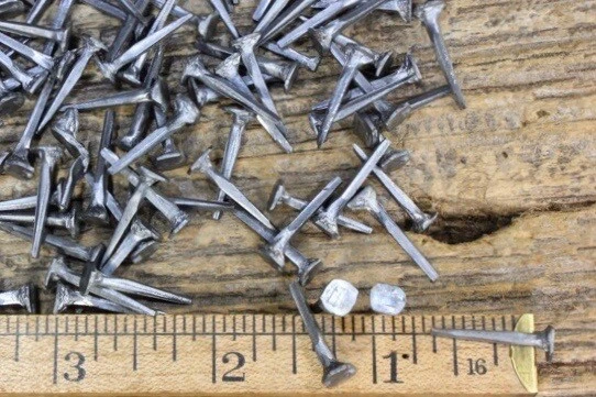 3/4” square NAILS 25 quantity round small flat head brads vintage antique style