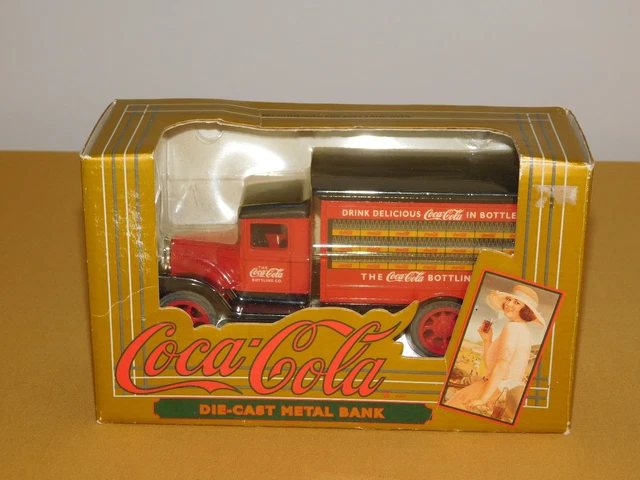 Vintage 1993  Coca Cola  In Bottles Die Cast Metal  Bank Truck Sealed