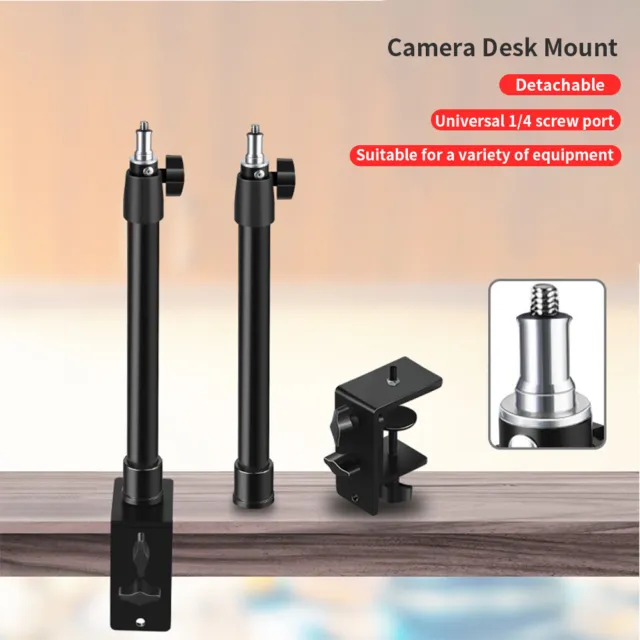Video C Clamp Adjustable Height Camera Stand ABS Ring Light Desk Mount Universal