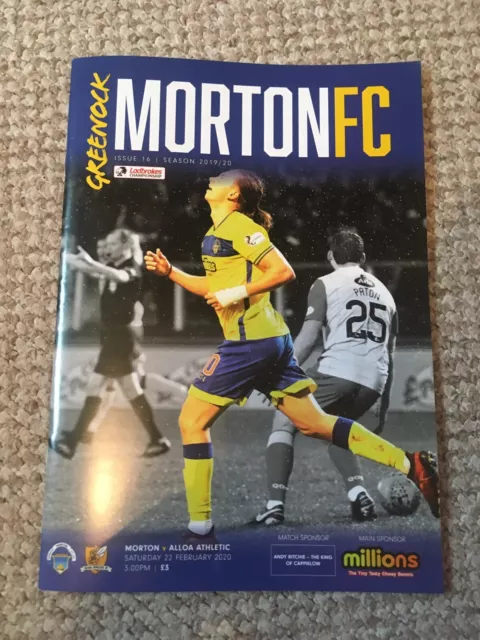 MORTON  v  ALLOA ATHLETIC   SCOTTISH CHAMPIONSHIP 2019 - 20