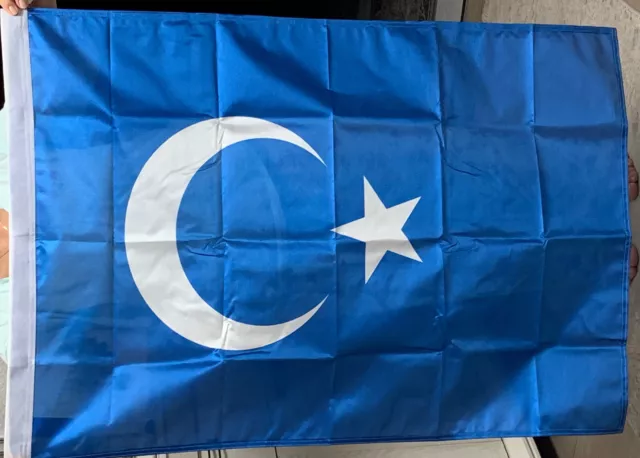 Fahne Flagge Ostturkestan - Uighur Doğu Türkistan Türklerine Destek Kampanyası