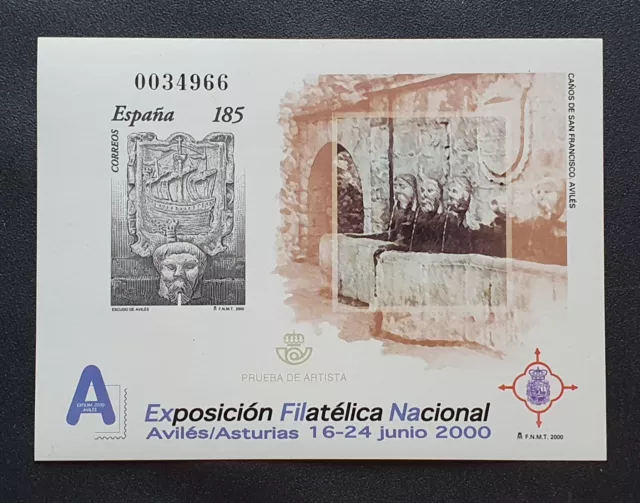 Sellos España 2000. Prueba De Lujo Nº 72. Expfilna 2000, Avilés