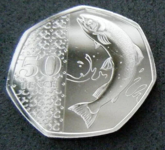 2023 Atlantic Salmon 50p Coin Brilliant Uncirculated -  from bag-Charles the 3rd