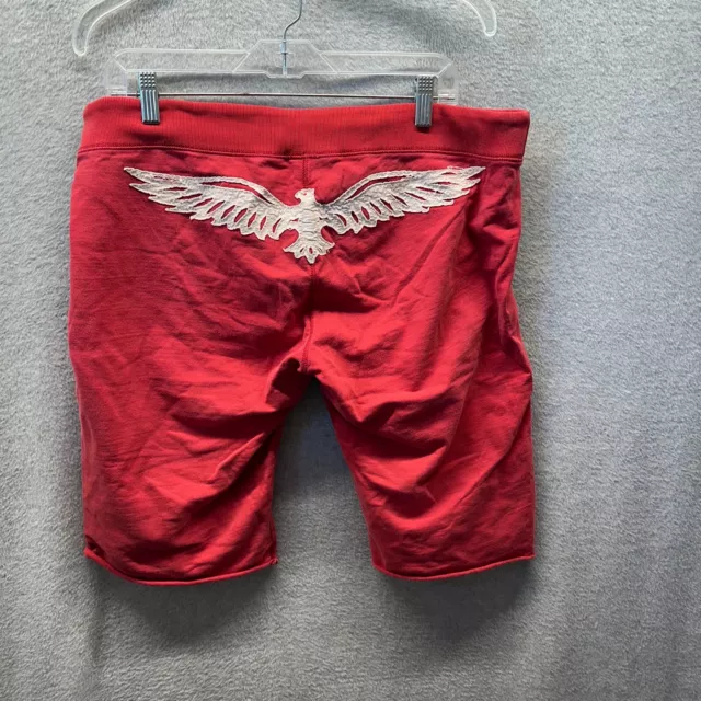 Vintage Lucky Brand Shorts Adult medium Red Sweat Athletic Mens Running Eagle