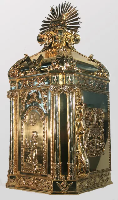 + Large Cathedral Size Tabernacle + 48" tall, 23 1/2" wide x 21" d + chalice co.