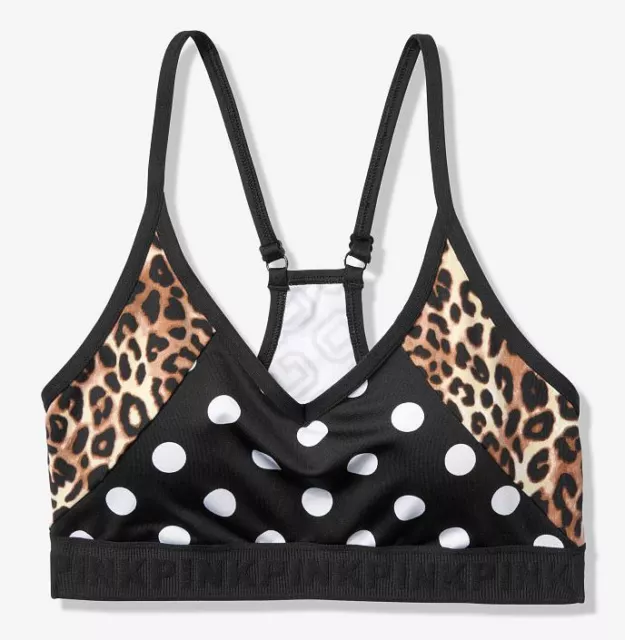 VICTORIA'S SECRET PINK Ultimate Lightly Lined Sports Bra Black And