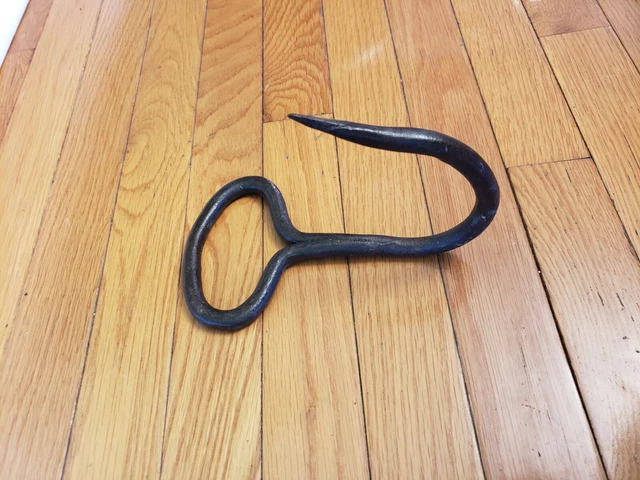 Antique Iron Hay Bale Hook Hand Forged Farm Hook Barn Farmhouse