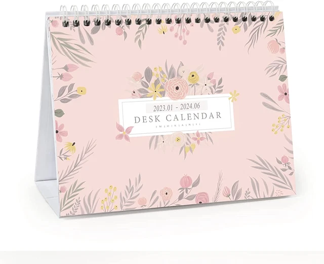Small desk calendar 2022 2023 6 5 x3 mini desktop standing flip 